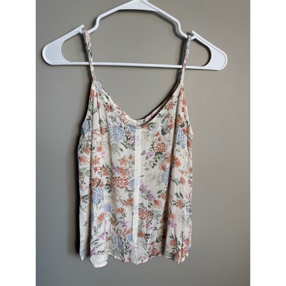 NoBo Ivory Floral Cami Tank Top Small‎ Boho Cottagecore Fairycore Y2K Beachy